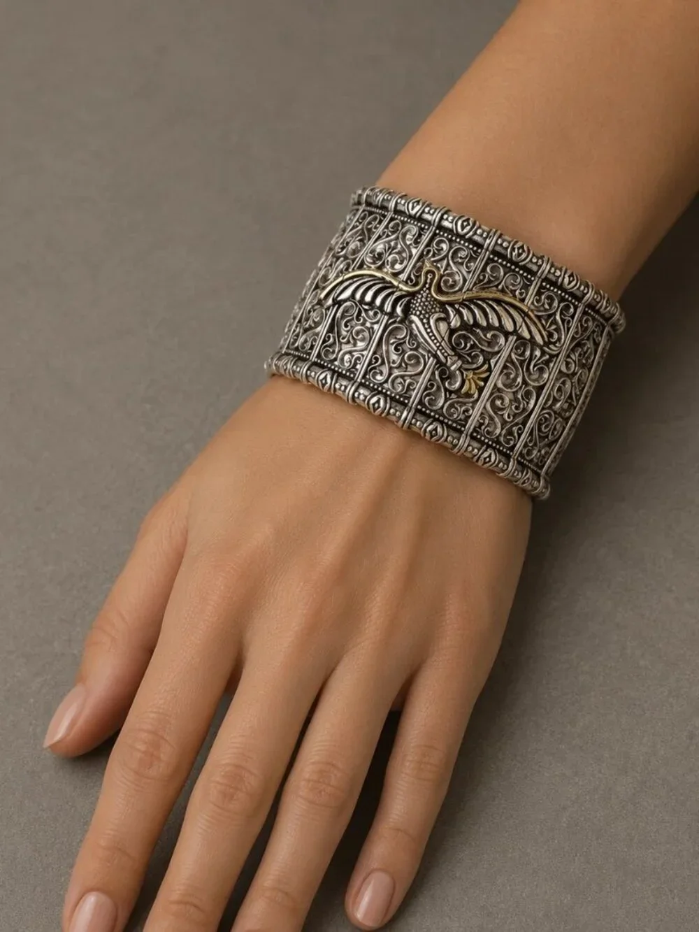 Konstantino Women's Metallic Paradise Sterling & 18K Gold Wide Bracelet